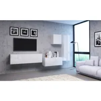 ensemble de meubles de salon 3 - blanc/blanc brillant - style moderne vivo set 3