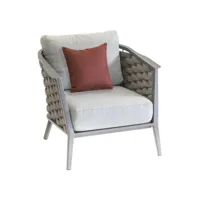 fauteuil de salon de jardin embruns en aluminium traité époxy et maille acrylique