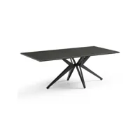 table basse 120x60 cm céramique gris foncé pied étoile - utah 06