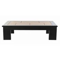 table basse en bois d'acacia coloris naturel noir - longueur 100 x profondeur 60 x hauteur 30 cm