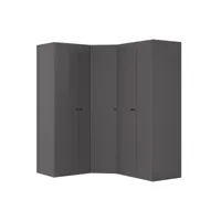 armoire d'angle 5 portes l178-203 x h240 flex gris anthracite
