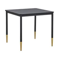 table à manger noire dorée 80 x 80 cm shalford 244458