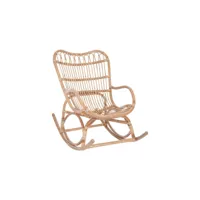 rocking chair rotin naturel - ricky - l 110 x l 66 x h 93 cm - neuf
