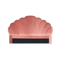 paris prix - tête de lit en velours shelly 180cm rose