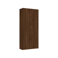 moderne armoire à chaussures chêne marron 80x35,5x180cm bois ingénierie - meuble étagère à chaussures