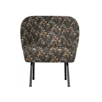 vogue - fauteuil velours flower noir 800748-a
