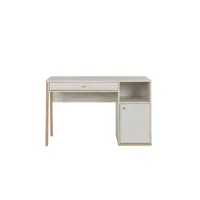 bureau enfant 1 porte 1 tiroir en bois imitation chêne blanchi - bu5058