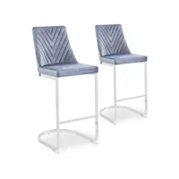 paris prix - lot de 2 chaises de bar design darling 108cm gris