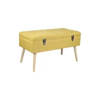 banc coffre valise, polyester, jaune, 78 x 40 x 46