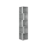 armoire d'angle sonoma gris 33x33x164,5 cm bois d'ingénierie