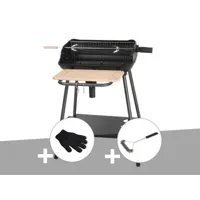 barbecue charbon bergamo somagic + gant de protection + brosse en t