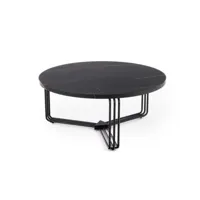 anticey - table basse style glamour/loft salon - 80x80x36 cm - table de café - noir