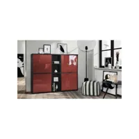 meuble noir et  bordeaux (lxhxp): 130,5 x 105,5 x 35,5 cm
