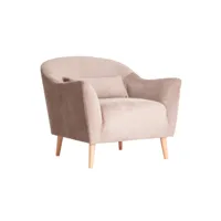 fauteuil en polyester beige, 93x85x82 cm