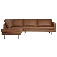 sofa de coin gauche - eco-cuir - cognac - 85x266x86/213 - rodeo rodeo coloris cognac
