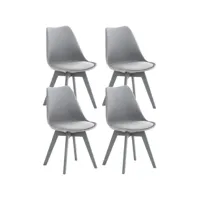 lot de 4 chaises de cuisine linares , gris / gris/plastique