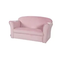 roba canapé enfant lil sofa avec accoudoirs - recouvert de velours - rose
