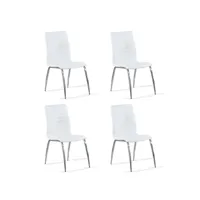 designetsamaison - lot de 4 chaises salle à manger blanches - londres c-londres05
