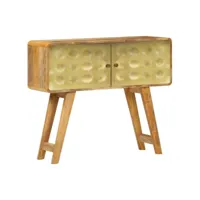 buffet bahut armoire console meuble de rangement bois de manguier massif 90 cm helloshop26 4402233
