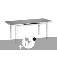 table et chaise de jardin en aluminium gris perle ibiza perle avec 10 chaises - jardiline