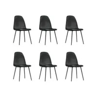 lot de 6 chaises à manger chaises à dîner, chaises de cuisine noir similicuir qdtr87222