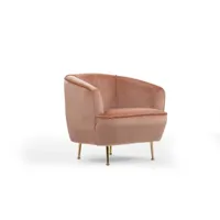 chaise à oreilles artie rose : structure en bois de hêtre, tissu polyester