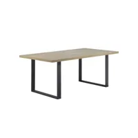 macon table de salle à manger    plateau aspect chêne pieds noir   200x100 cm