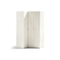 armoire d'angle équerre porte droite pliante 140,8 x 240 cm finition chêne blanchis 1 étagère intérieure 20101005029