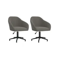 clicnbuy - chaises de cuisine - chaises pivotantes de salle à manger 2 pcs gris foncé velours