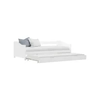 lit adulte  cadre de lit  facile à monter pour adultes, adolescents, enfants extensible blanc bois de pin 90x200 cm ves284975