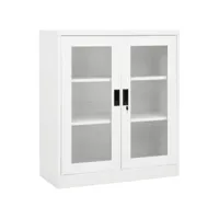 vidaxl armoire de bureau blanc 90x40x105 cm acier