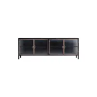meuble tv en fer noir, 160x42x56 cm