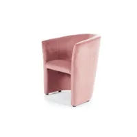 fauteuil cabriolet confort velours rose tisso 209
