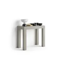 mobili fiver, table console extensible first, béton, made in italy