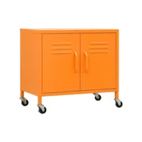 armoire de rangement orange 60x35x49 cm acier