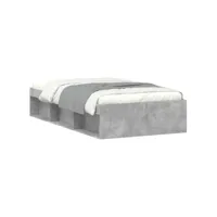 cadre de lit gris béton 100x200 cm