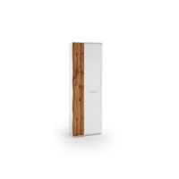 armoire granta bois 2 portes 2 étagères fixes 3 étagères amovibles laqué blanc brillant 20101002903