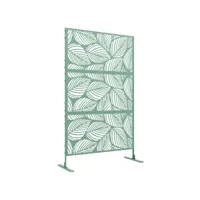 panneau brise vue décoratif paravent extérieur motif végétal métal vert
