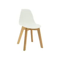 chaise enfant polypropylène et bois blanc