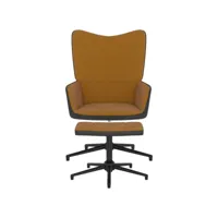 fauteuil salon - fauteuil de relaxation avec repose-pied marron velours et pvc 62x68x98 cm - design rétro best00007290346-vd-confoma-fauteuil-m05-1538