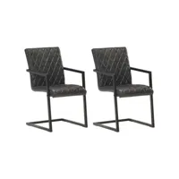 moderne chaises de cuisines, chaises à manger cantilever lot de 2 noir cuir véritable best00005648768-vd-confoma-chaise-m07-1516