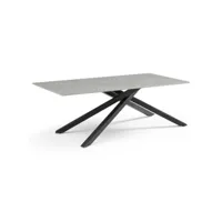 table basse 120x60 cm céramique gris marbré pied torsadé - arizona 05