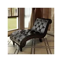 chaise longue  bain de soleil transat marron similicuir meuble pro frco57355