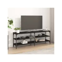 meuble tv de salon  armoire télévision  banc tv noir 140x30x50 cm bois d'ingénierie -neww69407
