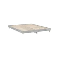 lit double-180 x 200 cm, cadre de lit, lit adulte, structure de lit gris béton 180x200 cm bois d'ingénierie meuble pro jkf127981