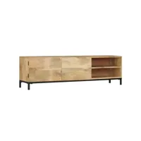 meuble tv  banc tv armoire de rangement 145 x 30 x 41 cm bois massif de manguier meuble pro frco68773