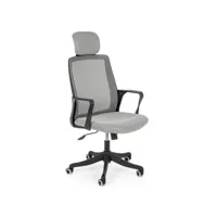 chaise de bureau avec accoudoirs en tissu gris