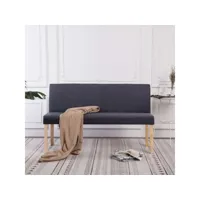 banc 139,5 cm  banc de jardin banc de table de séjour gris foncé polyester meuble pro frco74092