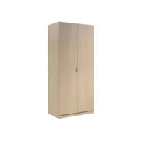 paris prix - armoire penderie en bois 2 portes 180cm chêne