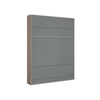 armoire lit escamotable bermudes  structure chêne façade gris 160*200 cm 20101001042